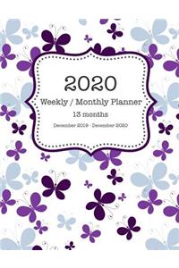 2020 Weekly / Monthly Planner 13 Months - December 2019 - December 2020