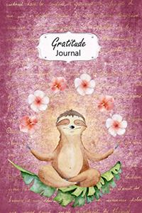 Gratitude Journal: Sloth 52 Weeks of Thankfulness and Gratitude Daily Entries Weekly Reflections #5 Dark Pink