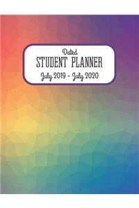 Dated Student Planner July 2019 - July 2020.