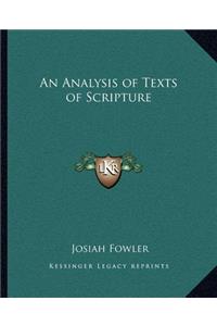 Analysis of Texts of Scripture