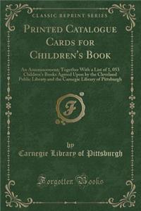 Printed Catalogue Cards for Children's Book