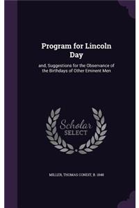 Program for Lincoln Day