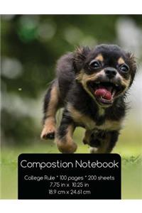 Happy Puppy - College Rule - Composition Notebook