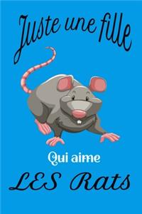 juste une fille qui aime les rats bleu - journal de bord ligné