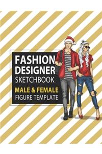 Fashion Designer Sketchbook Male & Female Figure Template