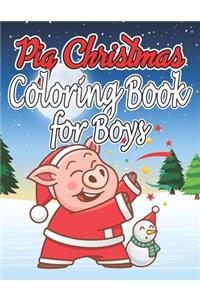 Pig Christmas Coloring Book for Boys