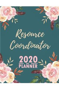 Resource Coordinator 2020 Weekly and Monthly Planner