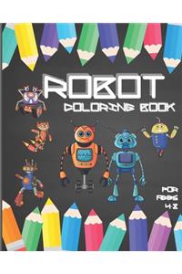 Robot Coloring Book For Ages 4-8