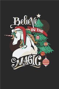 Unicorn Christmas Believe In The Magic Notebook Gift