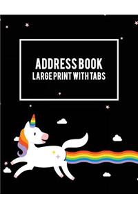 Address Book Large Print with Tabs