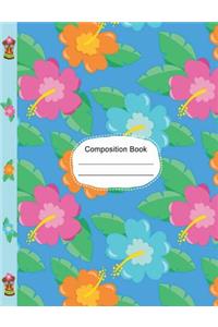 Beautiful Hawaiian Hibiscus Flowers 5x5 Quad Ruled Paper