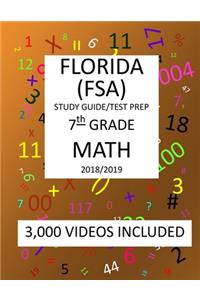 7th Grade FLORIDA FSA, 2019 MATH, Test Prep
