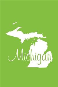Michigan - Lime Green Lined Notebook with Margins