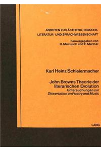 John Browns Theorie Der Literarischen Evolution