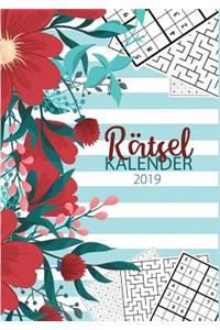 Rätsel Kalender 2019 - Terminplaner und Monatskalender mit 90 Rätseln