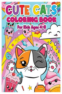 Cute Cats Coloring Book for Kids Ages 4-8