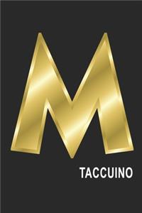 M Taccuino: M Taccuino monogramma lettera M, A4, (15,2 x 22,9 cm) 120 pagine a righe, pagine bianche, Copertina flessibile, ALFABETO