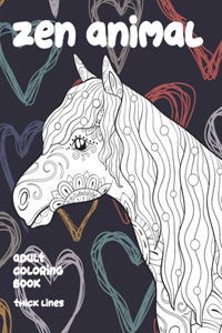 Adult Coloring Book Zen Animal - Thick Lines