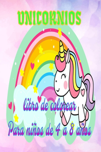 Unicornios libro de colorear Para niños de 4 a 8 años