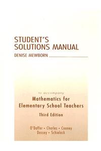 Mathematics for Elementary School Teachers Student's Solution Manual