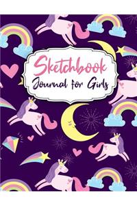 Sketchbook Journal for Girls: Sketchbook Journal for Girls:110 pages, White paper, Sketch, Doodle and Draw, Artist Edition, A Journal And Sketchbook Girls, Extra large 8,5 x 11 (