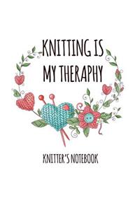 Knitting is my theraphy knitter's notebook