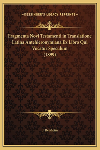 Fragmenta Novi Testamenti in Translatione Latina Antehieronymiana Ex Libro Qui Vocatur Speculum (1899)