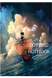 Dot Grid Notebook One Piece Ship: 110 Dot Grid Pages