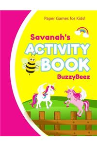 Savanah's Activity Book