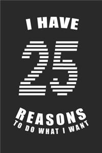 I Have 25 Reasons to Do What I Want Birthday Celebration Gift 25 Birth Anniversary