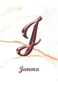 Jemma: 1 Year Weekly Planner with Note Pages (12 Months) - White Marble Rose Gold Pink Effect Letter J - 2020 - 2021 - Week Planning - Monthly Appointment 