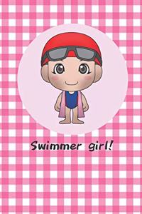 Notebook for Kids- Swimmer Girl