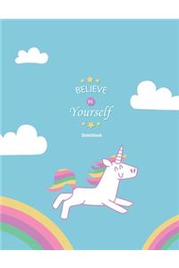 Cute Unicorn #15, Unicorn Sketch Book for Kids, Unicorn Journal Sketch book for Boys
