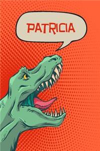 Patricia: Personalized Dino Isometric Dot Paper Notebook 120 Pages 6x9