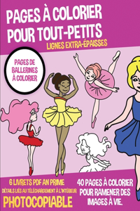 Pages à colorier pour tout-petits (Pages de ballerines à colorier)