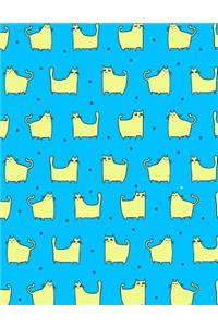 My Big Fat Bullet Journal for Cat Lovers Funny Cat Pattern in Blue