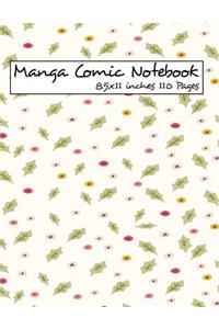 Manga Comic Notebook 8.5x11 inches 110 Pages