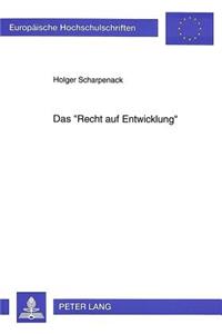 Das «Recht Auf Entwicklung»
