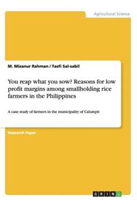 You reap what you sow? Reasons for low profit margins among smallholding rice farmers in the Philippines