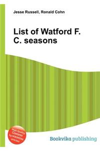 List of Watford F.C. Seasons