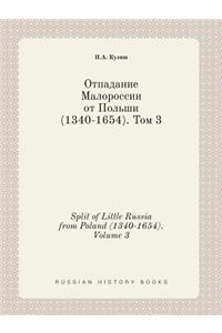 Split of Little Russia from Poland (1340-1654). Volume 3