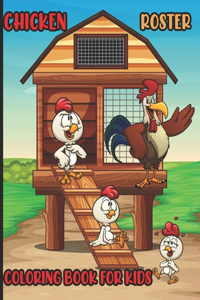 Chicken Roster Coloring Book for Kids