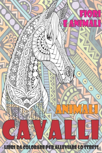 Libri da colorare per alleviare lo stress - Fiori e animali - Animali - Cavalli