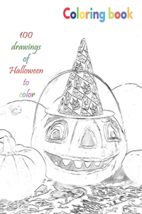 Coloring book 100 drawings of Halloween to color