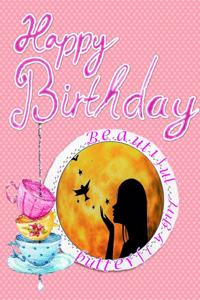 Beautiful Butterfly Girl Birthday