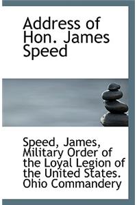 Address of Hon. James Speed