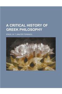 A Critical History of Greek Philosophy