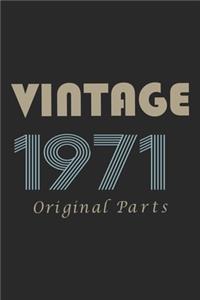 Retro Birthday - Vintage 1971 Notebook Original Parts Gift