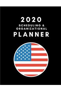 2020 USA Planner: Yearly Monthly and Daily Calendar Notebook for Scheduling and Organization (Glossy Black)