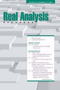 Real Analysis Exchange 45, No. 2